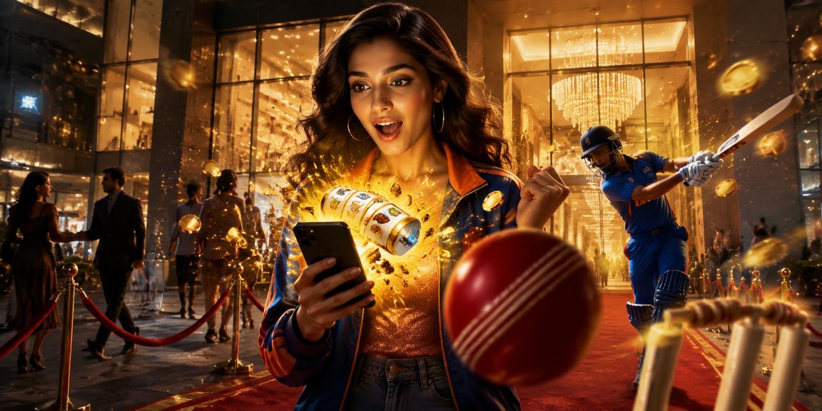 Cricket fans enjoying betting in vibrant Indian setting
